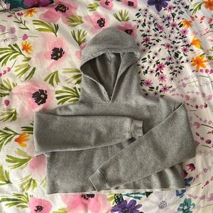 UO Out From Under Cropped Hoodie, Light Heather Grey